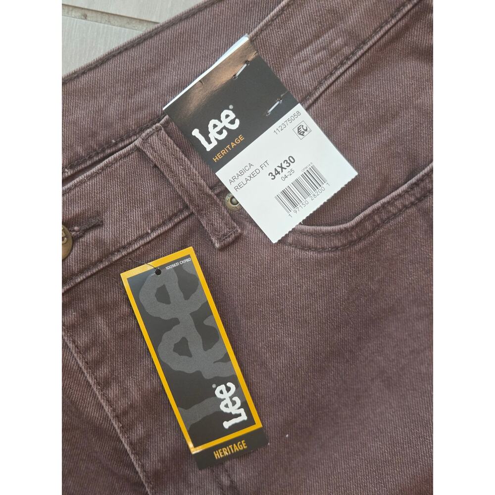 Lee Men's Fashion Heritage Relaxed Fit Jeans Color: Brown Size: 34x30 - Picture 6 of 8